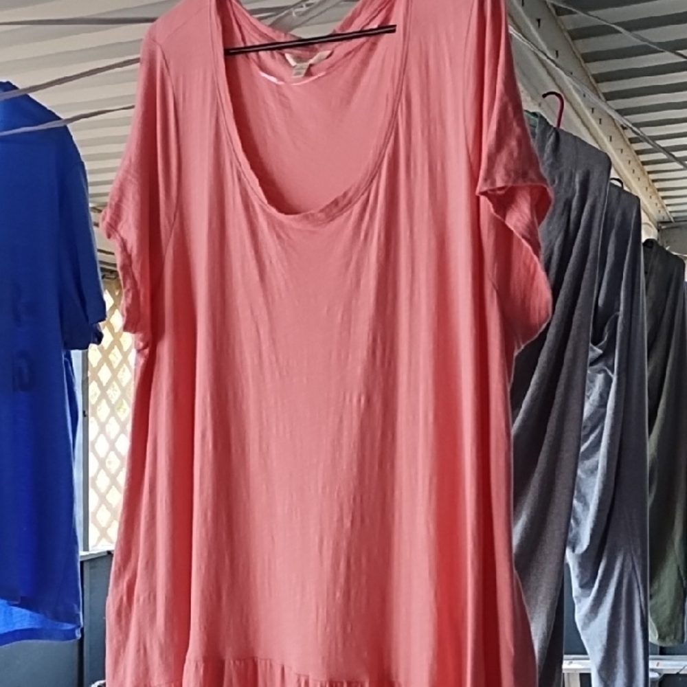 100% cotton Women's salmon/Pink Dress with pockets
